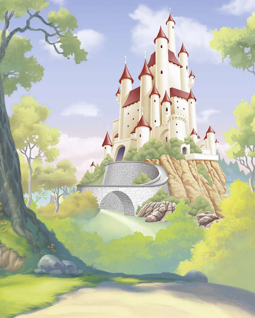 Gyerek posztertapéta Disney Hercegnő kastély tájképpel