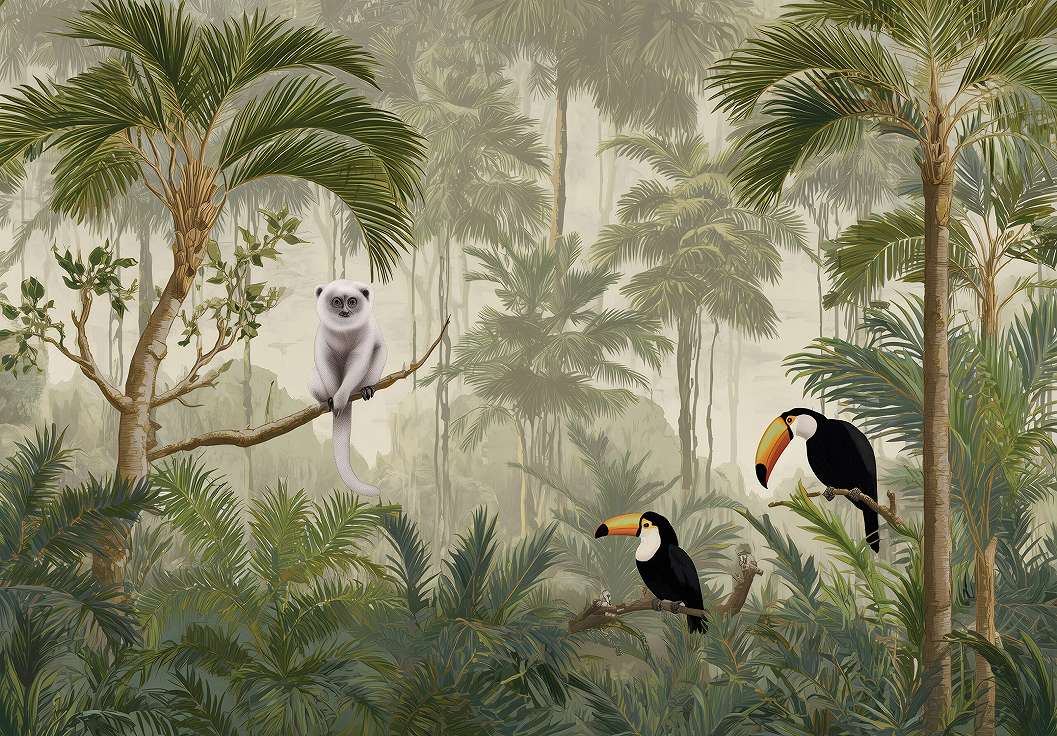 Gyerek posztertapéta jungel tukánnal mintával 368x254 vlies