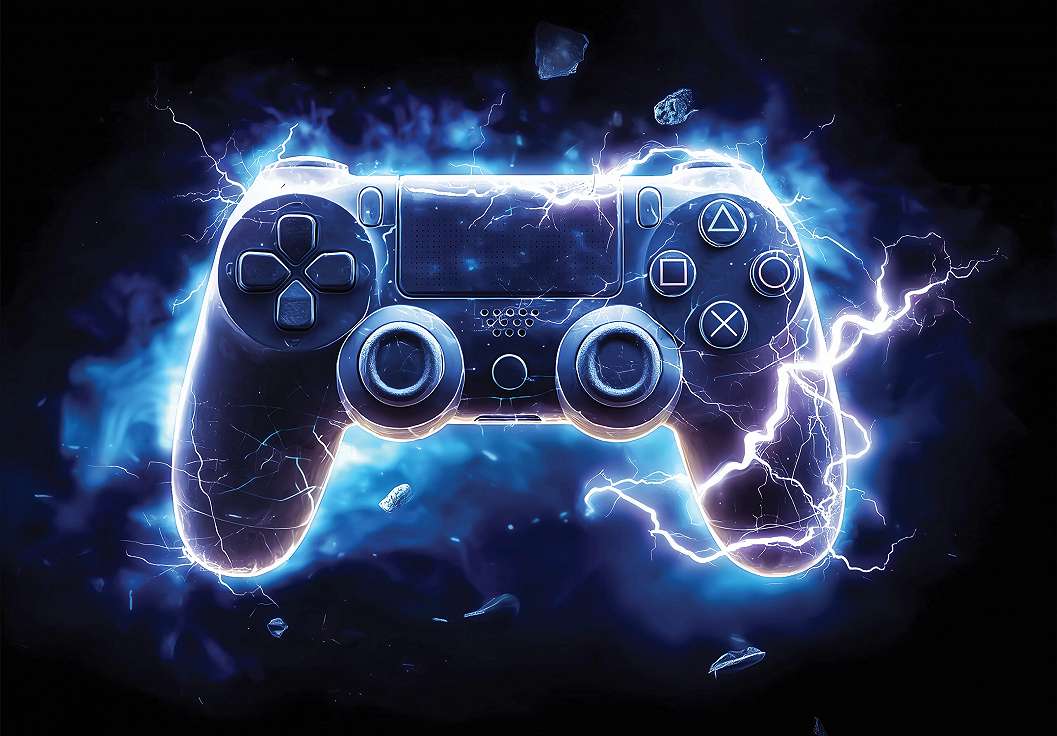 Gyerek posztertapéta PlayStation controller mintával 368x254 vlies
