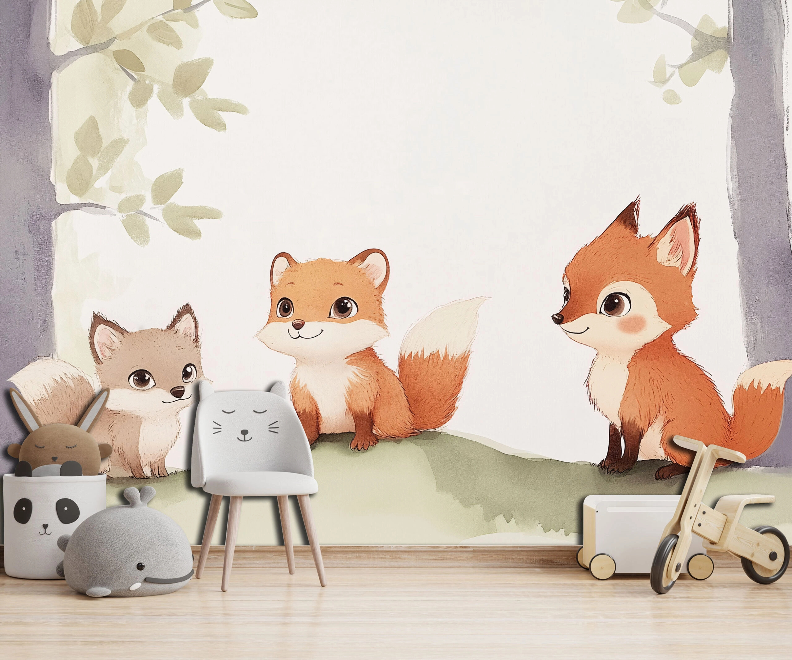 Gyerek fotótapéta rókakönyök mintával 368x254 vlies