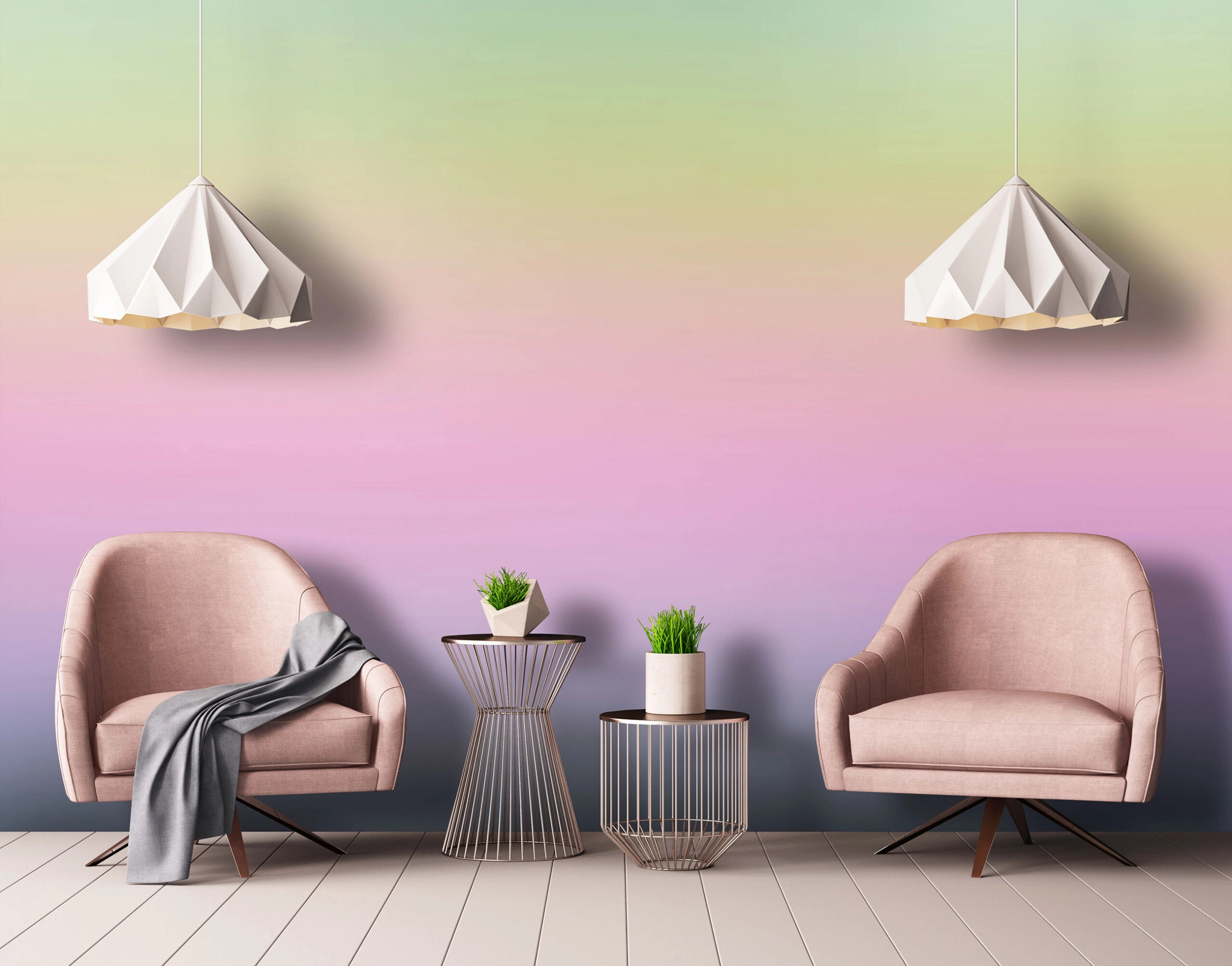 Gyerek fotótapéta zöldtől liláig színátmenet mintával 368x254 vlies