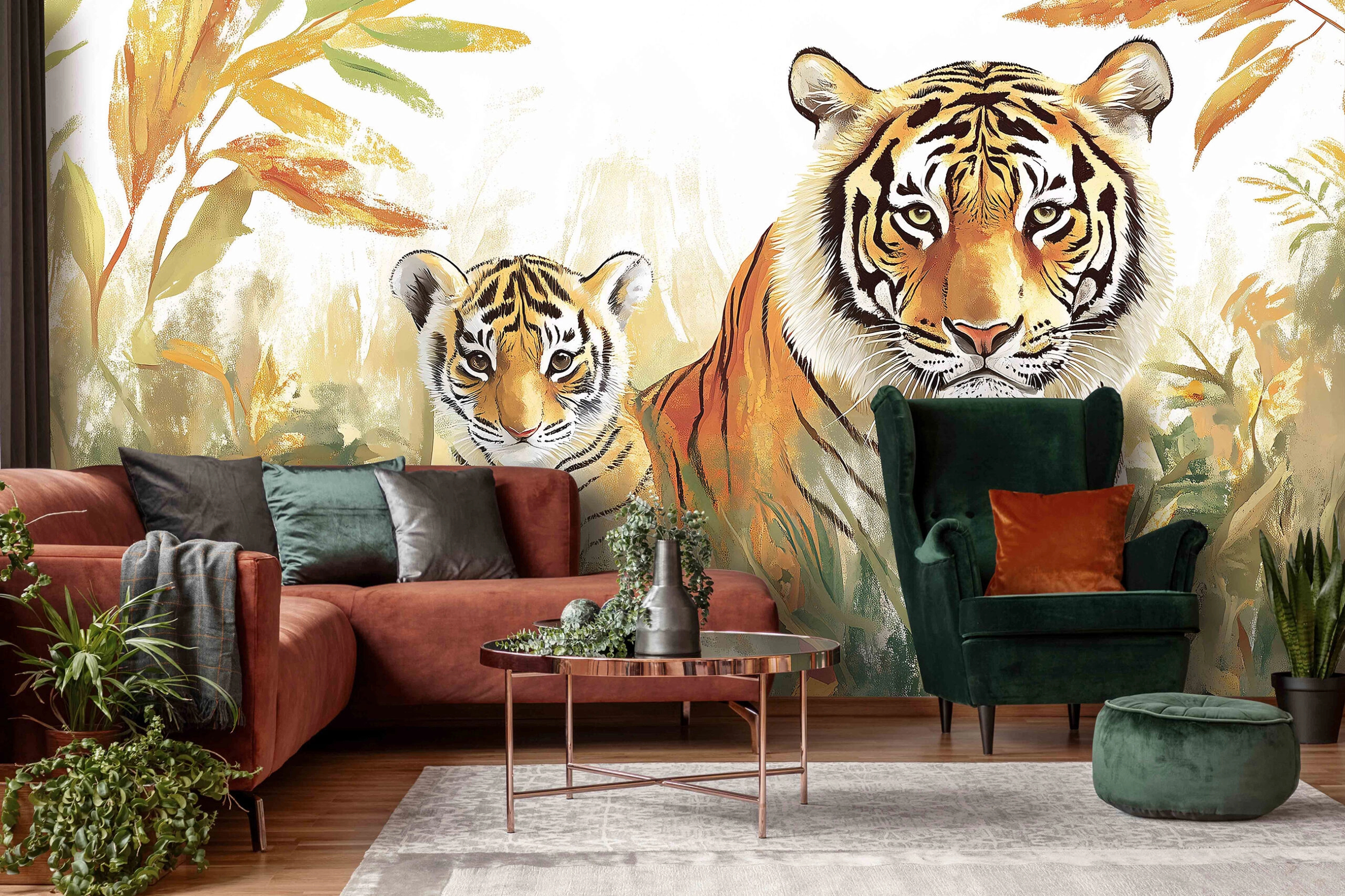 Fotótapéta tigrisanya és kölyök mintával 368x254 vlies