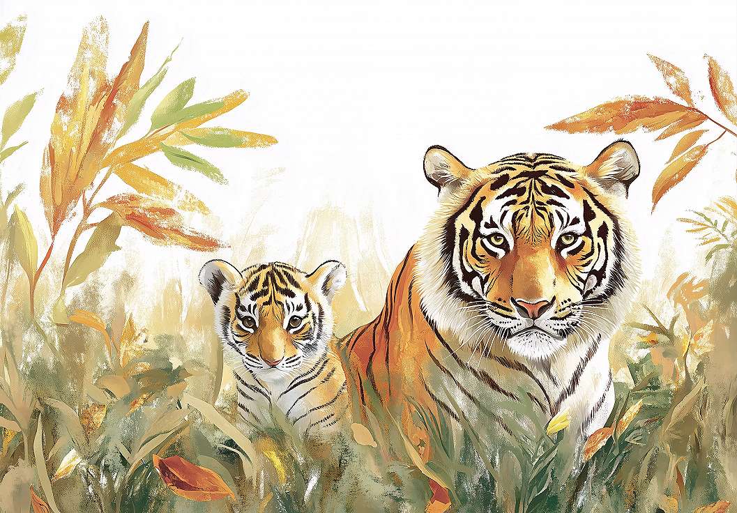 Gyermek posztertapéta tigris család mintával 368x254 vlies