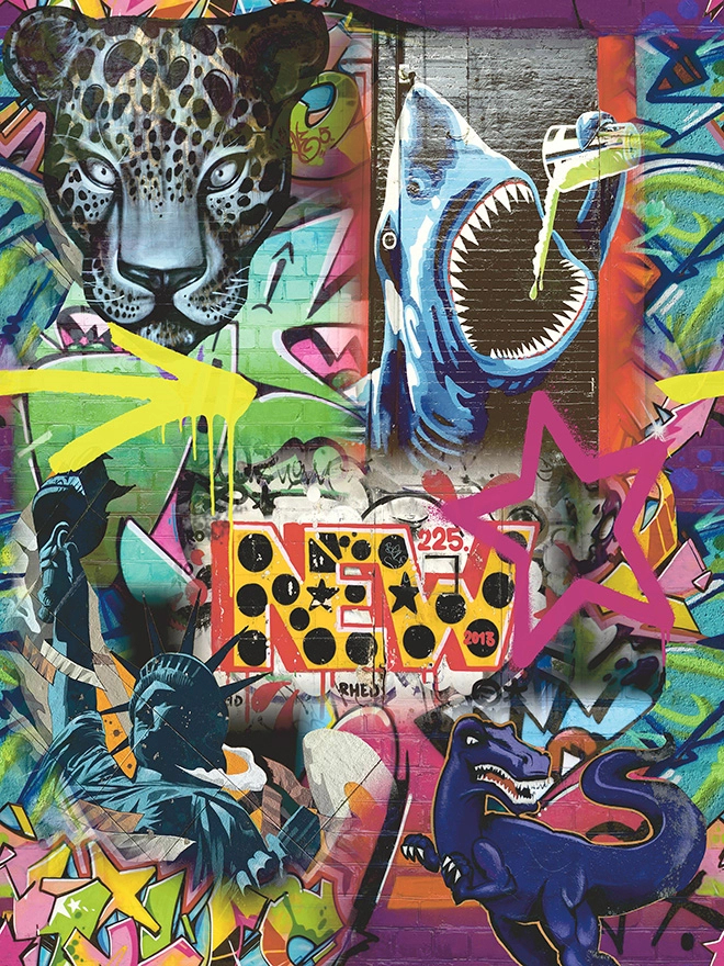Kamasz fotótapéta színes graffitis mintával
