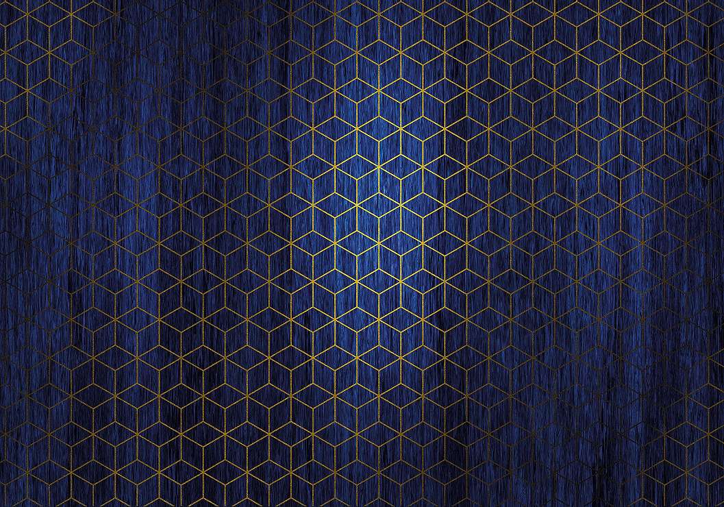 Kék vlies fotótapéta modern geometrikus mintával