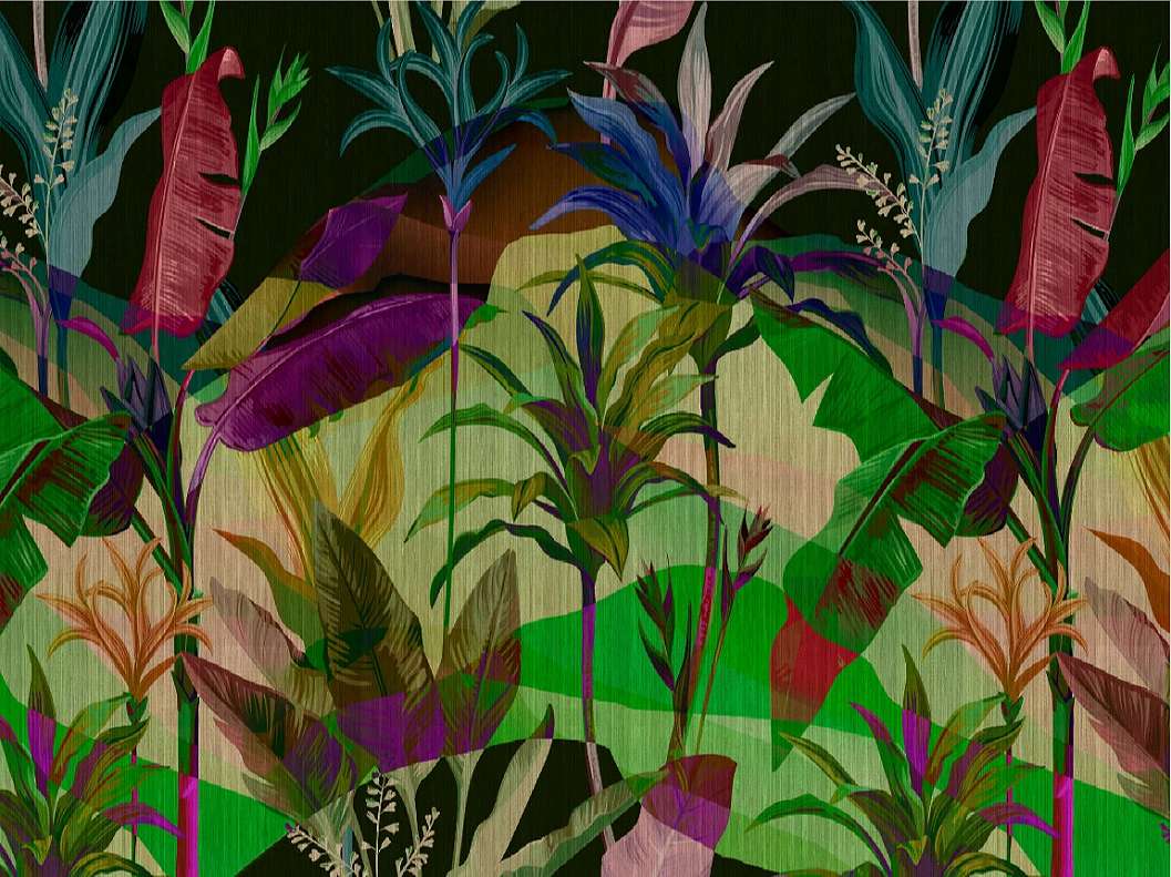 Kékes vlies erdei madár és fa mintás vintage fotótapéta egyedi méretben