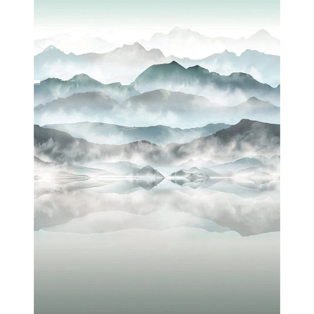 Ködbe burkolt hegyvonulatos tájkép mintás design vinyl fotótapéta