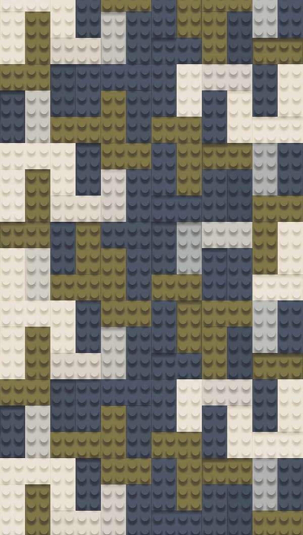 Lego mintás gyerek poszter tapéta kék és fehér színben