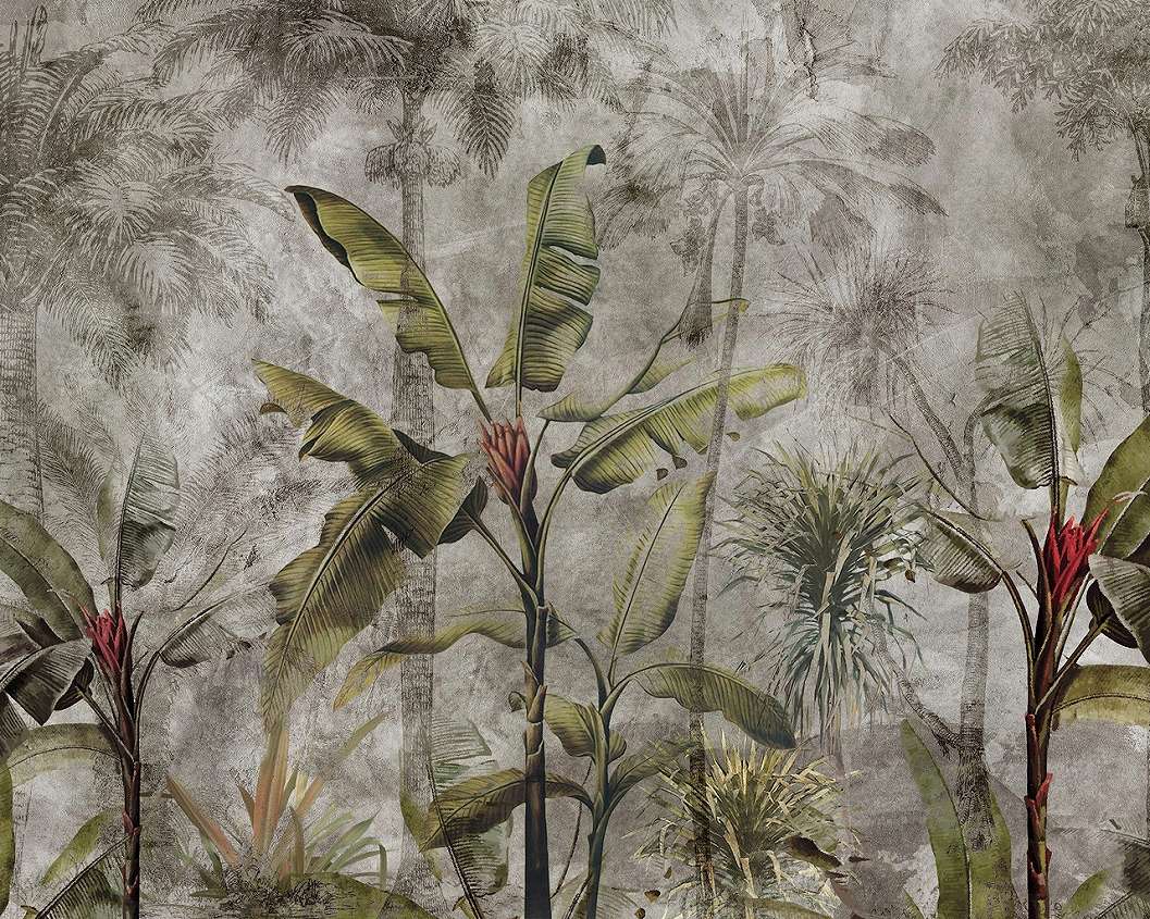 Loft fali poszter pálmafa dzsungel mintával 368x254 vlies