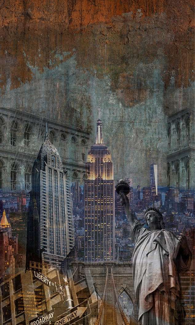 Loft fotótapéta New York város és szabadság szobor mintával