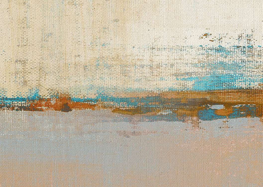 Luxus Jannelli&Volpi poszter tapéta absztrakt horizpntális koptatott mintával beige és kék színben