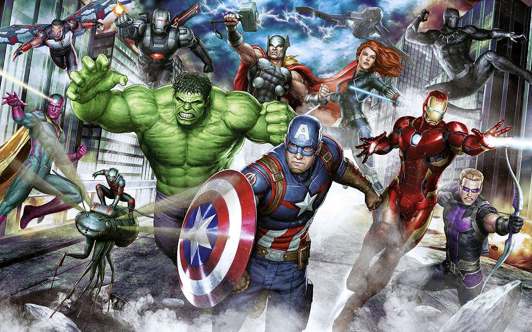 Marvel fotótapéta képregény grafikájú Bosszúálló karakterekkel