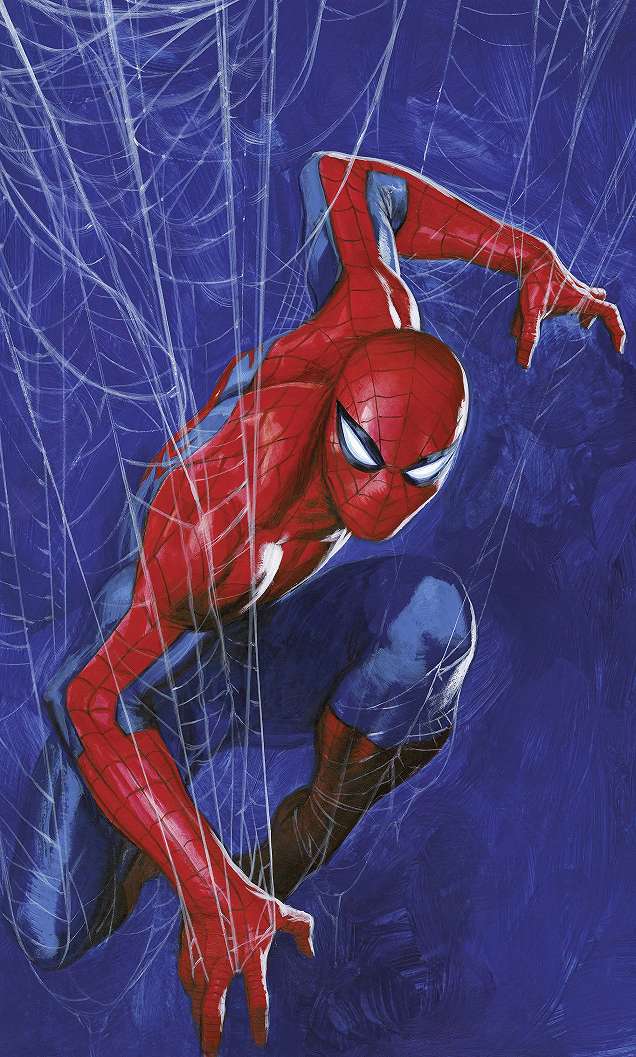 Marvel fotótapéta sötét kék színű Pókember a hálóban mintával Tini szobába
