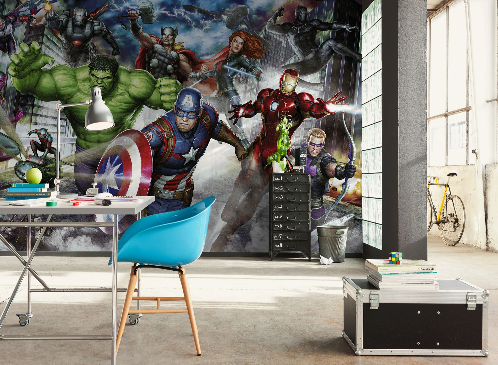 Marvel fotótapéta képregény grafikájú Bosszúálló karakterekkel