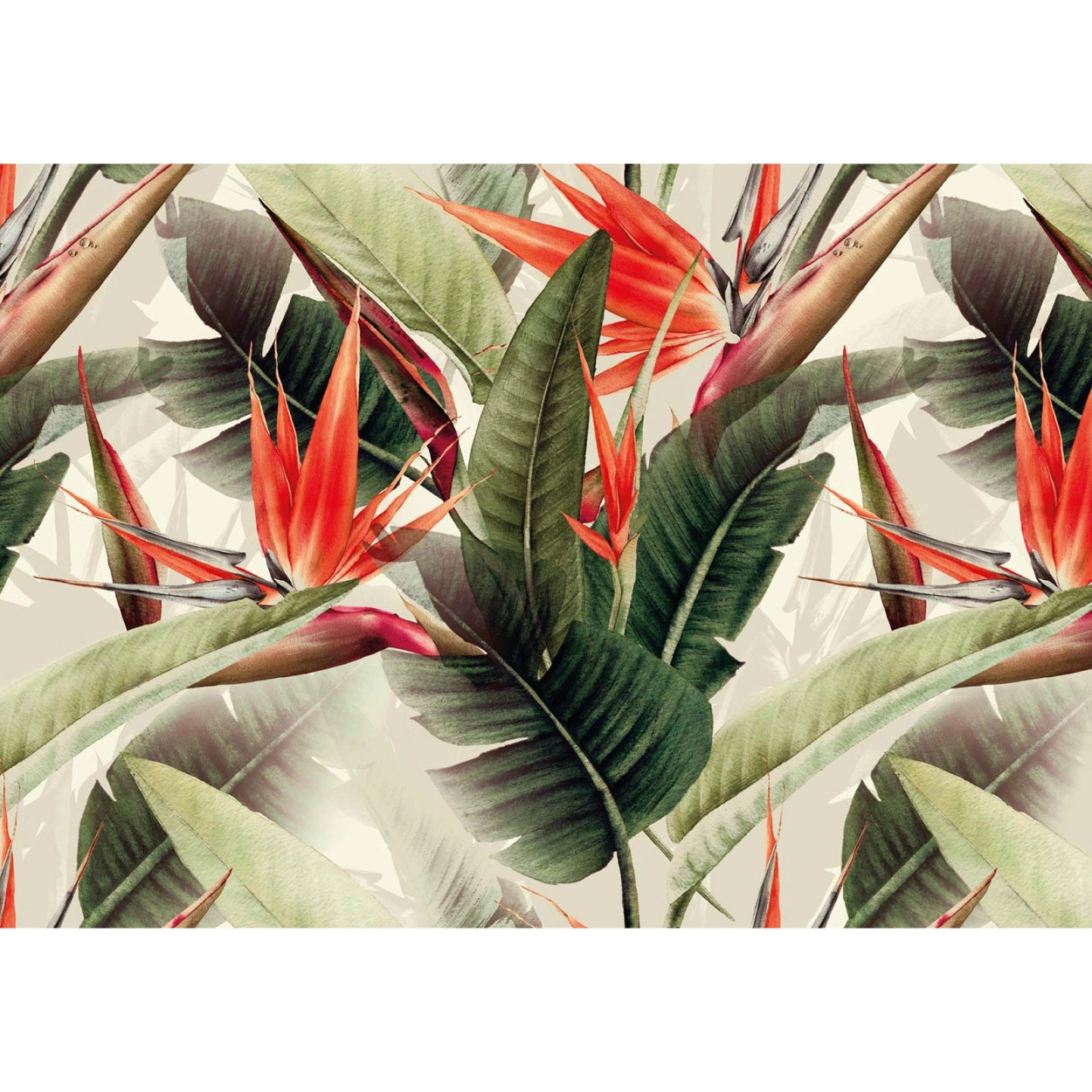 Fali poszter trópusi levél és virág mintával modern stílusban