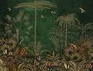 Vlies posztertapéta zöldes modern trópusi botanikus mintával 368x254 vlies