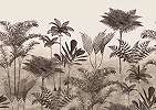 Monocrome trópusi botanikus mintás poszter tapéta
