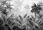 Fekete fehér trópus dzsungel mintás fali poszter 368x254 vlies