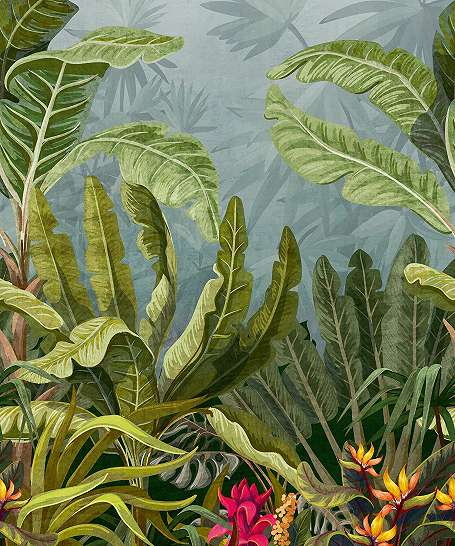 Mosható fotótapéta trendi trópusi dzsungel mintával