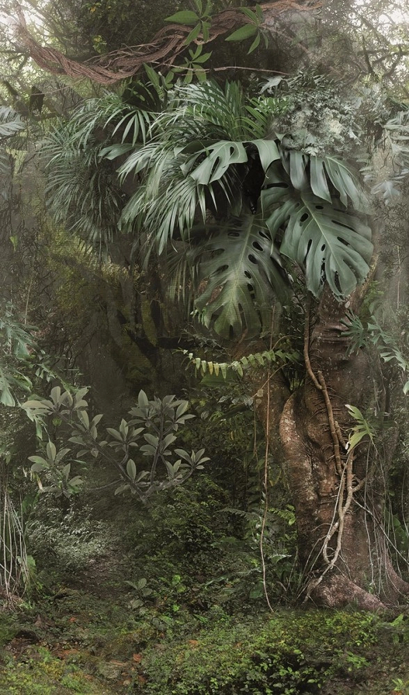 Mosható vinyl fotótapéta trópusi dzsungel mintával ismételhető