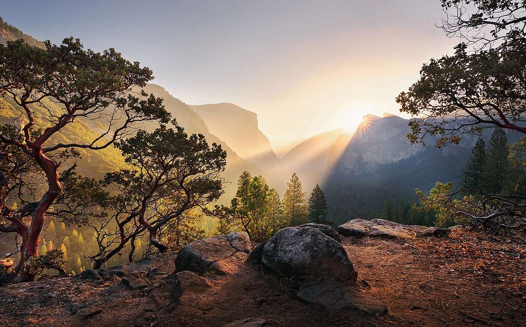 Naplemente a Yosemite nemzeti parkban fotótapéta