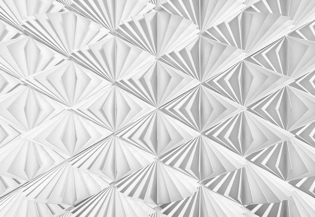 Óriás fotótapéta fehér színben modern geometrikus mintával