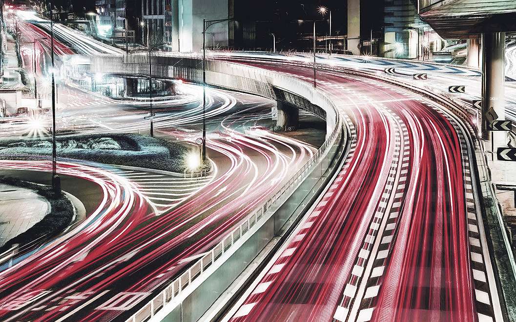 Óriás fotótapéta high-tech enteriőrbe városi fények mintával
