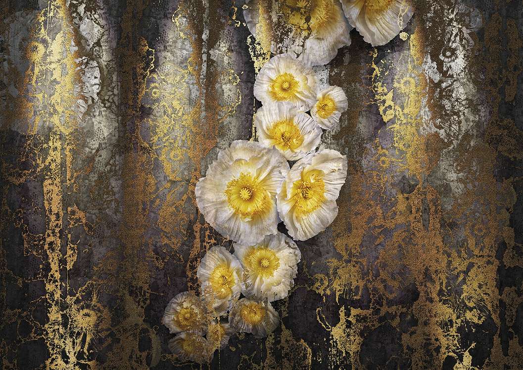 Óriás fotótapéta orientális stílusban nárcisz virágmintával
