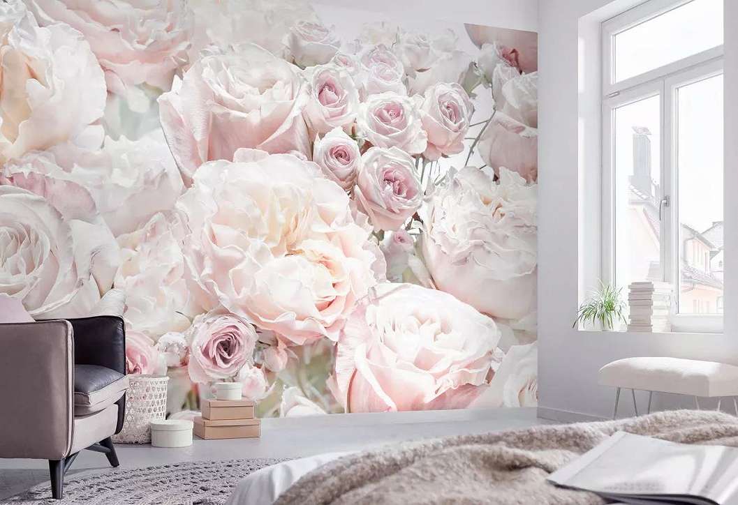Óriás fotótapéta rózsa mintával rózsaszín színben