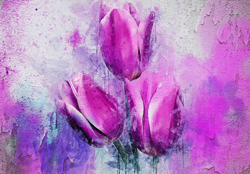 Óriás fotótapéta rózsaszín tulipán mintával 368x254 vlies