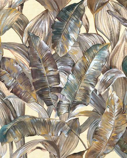 Óriás trópusi banánleveles vlies fotótapéta barnás színekkel