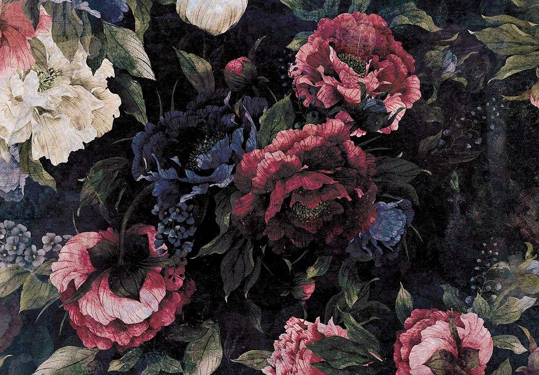 Óriás vintage rózsa mintás fotótapéta fantasztikus színekkel 368x254 vlies