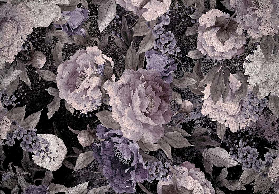 Óriás virágmintás fotótapéta vintage stílusú rozsa mintával 368x254 vlies