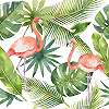 Trópusi hangulatú fali poszter flamingó mintával