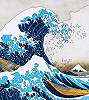 Japán hullám mintás vlies fotótapéta egyedi méretben 245x275cm