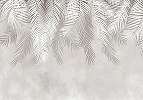Pálmalevél mintás fali poszter fekete fehér színvilágban 368x254 vlies