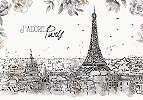 Vlies poszter tapéta akvarell Párizs látkép mintával 368x254 vlies