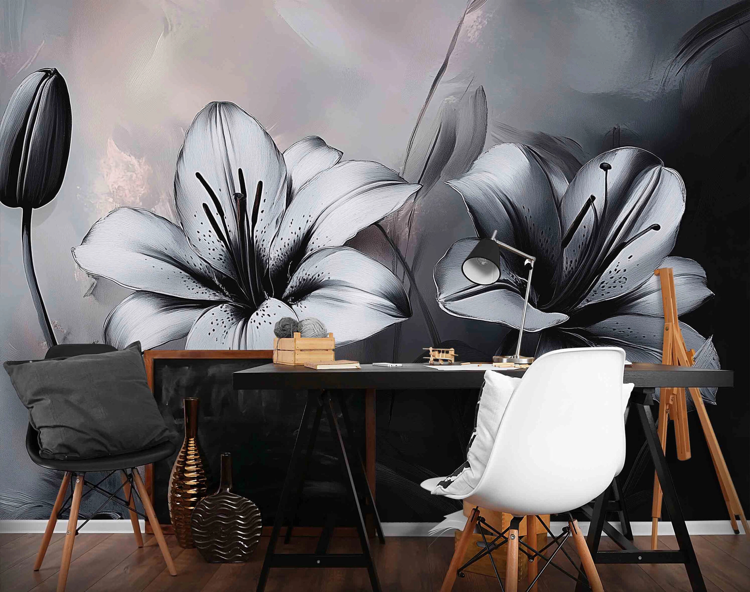 Fotótapéta festett virág mintával 368x254 vlies