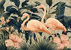 Flamingó és virág mintás fotótapéta 368x254 vlies