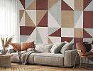 Geometriai mintás bordó és terrakotta színű fotótapéta 368x254 vlies