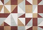 Geometriai mintás bordó és terrakotta színű fotótapéta 368x254 vlies