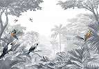 Trópusi dzsungel és papagáj mintás fotótapéta 368x254 vlies