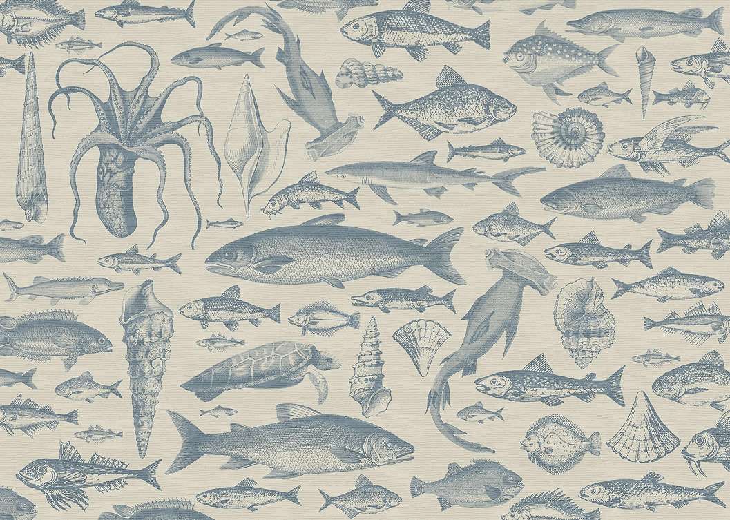 Poszter tapéta tengeri állatok mintával