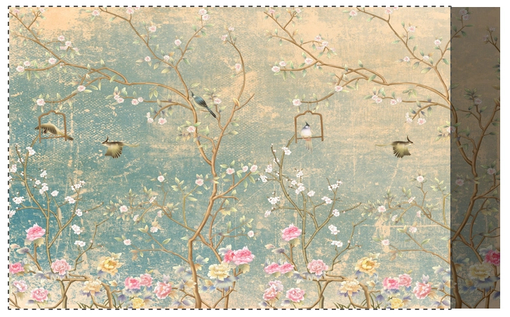 Poszter tapéta trópusi levél mintával loft stílusban vinyl mosható 110 x 265 cm jobb