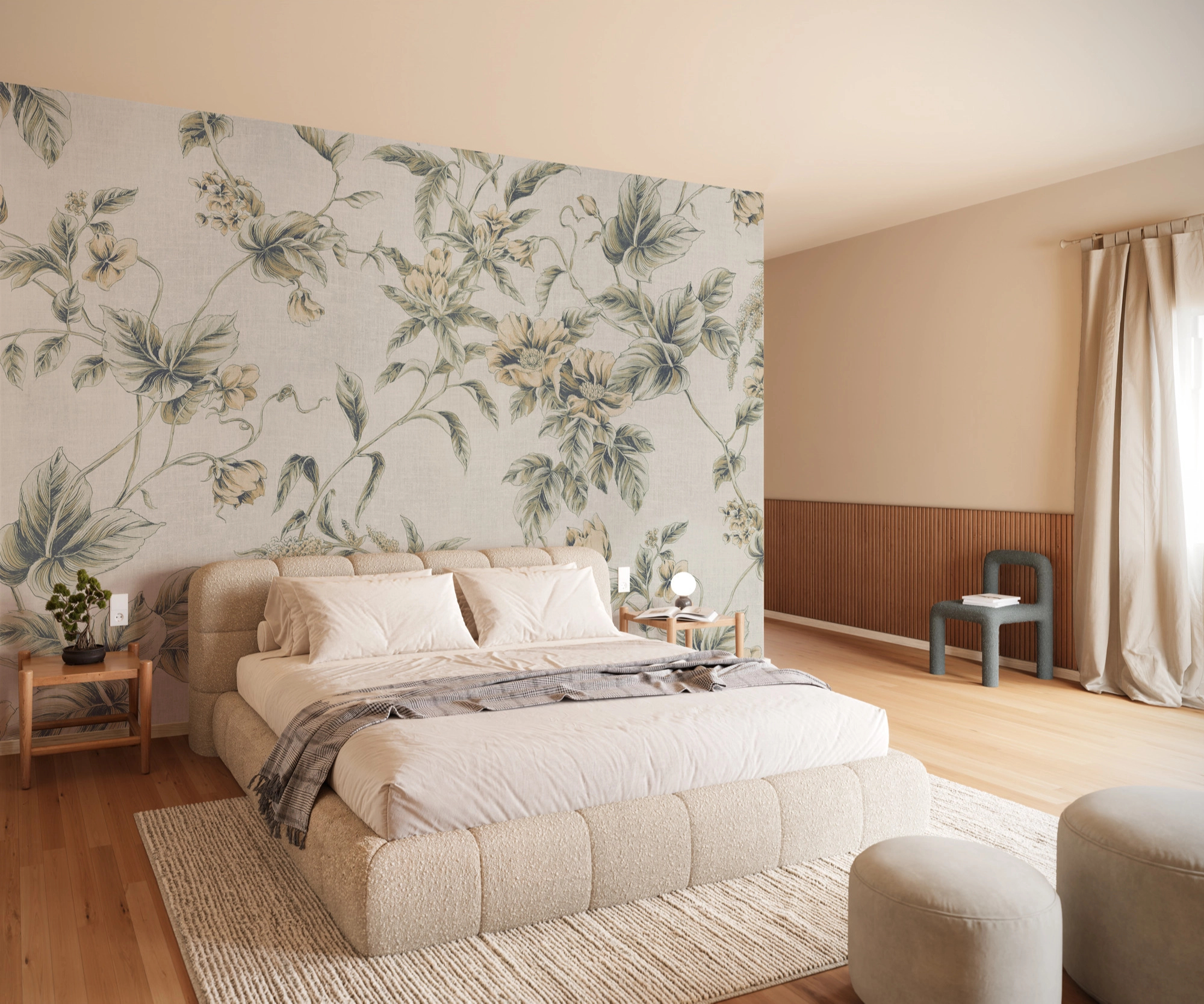 Óriás vintage fotótapéta romantikus virág mintával