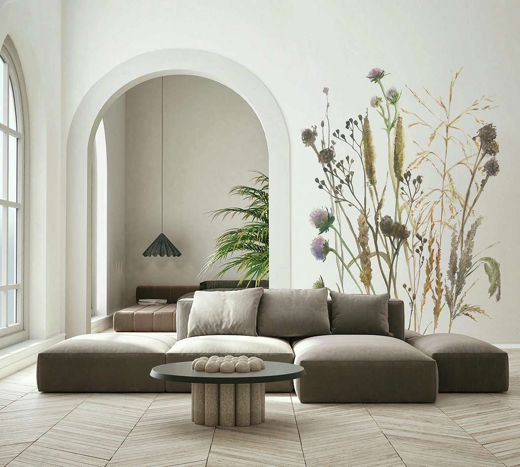 Posztertapéta akvarell mezeivirág mintával 160cm x 270cm