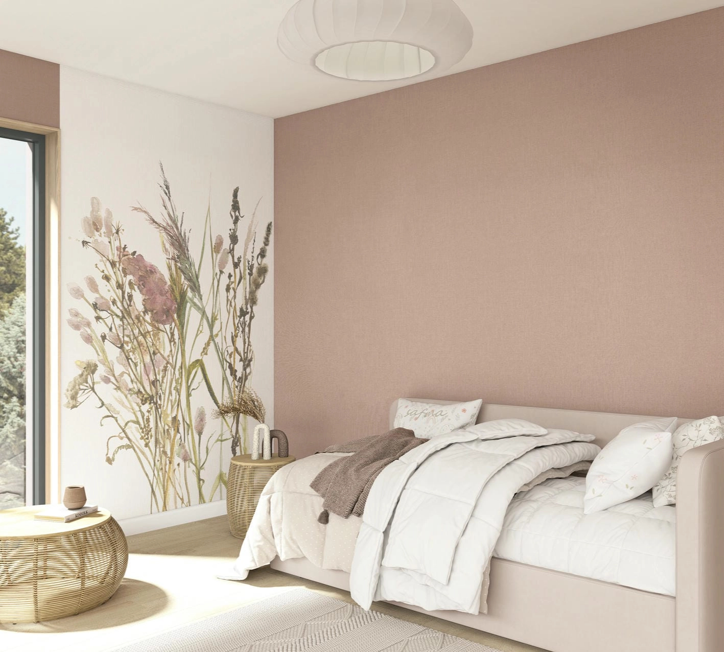 Fotótapéta akvarell vadvirág mintával 160cm x 270cm