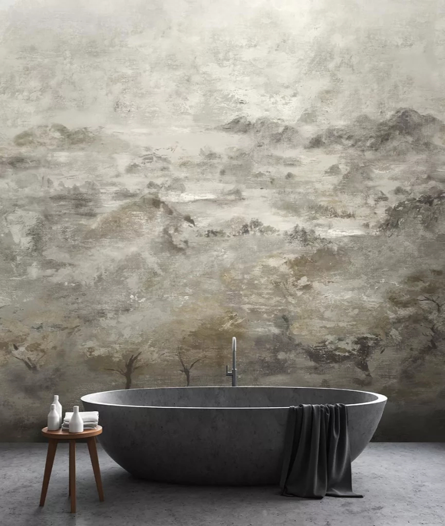 Fotótapéta absztrak tájkép barnás színben