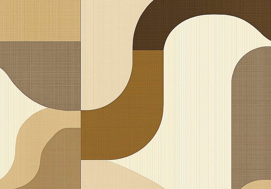 Posztertapéta beige és barna színben geometrikus absztrakt mintával 368x254 vlies