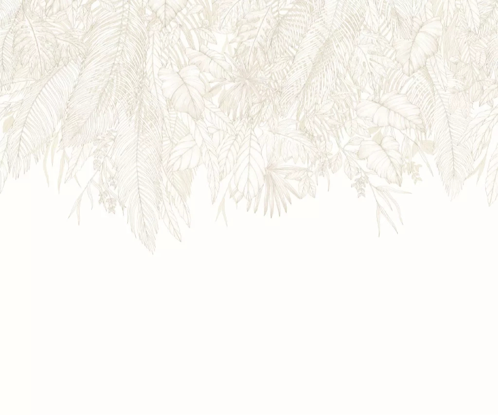 Posztertapéta beige leveles inda mintával 300 cm x 250 cm